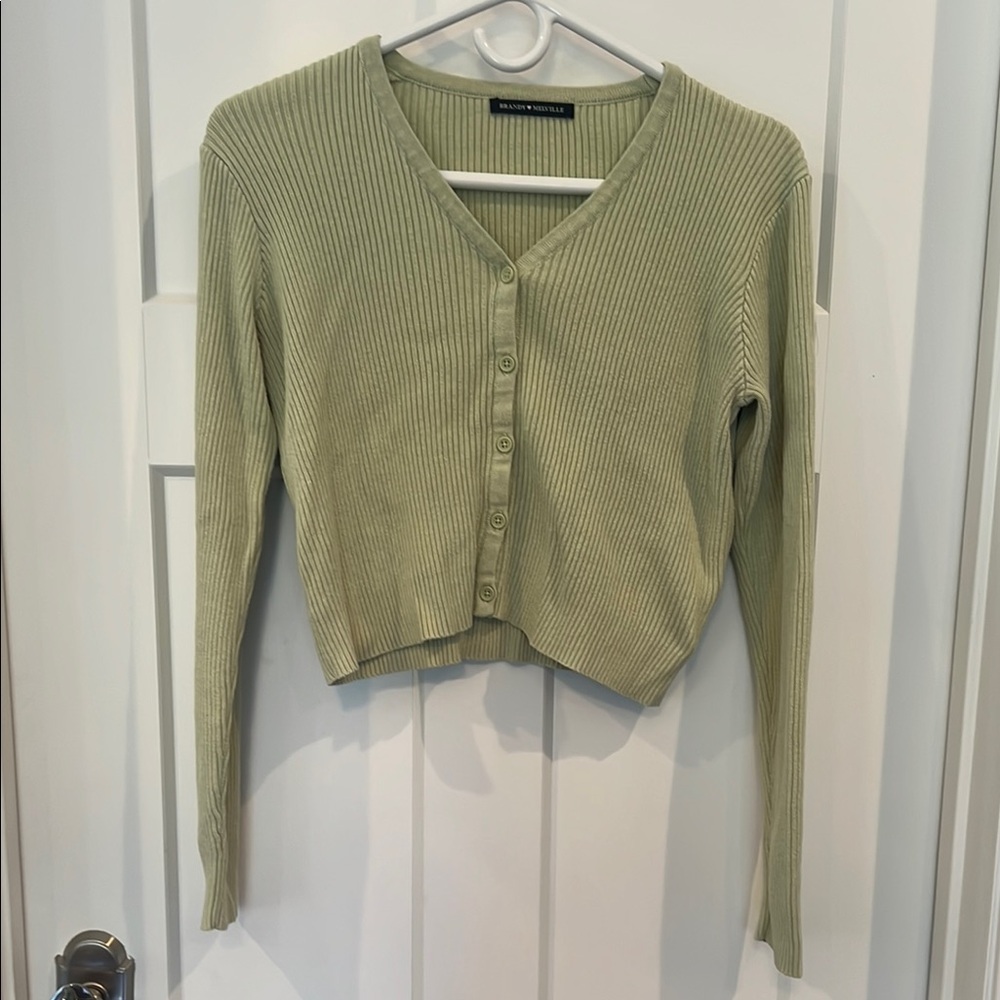 Brandy Melville Green Cardigan Sweater